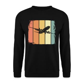 Flugzeug - Unisex Pullover - Schwarz - Vorne - Alina (178cm) & Michal (187cm)