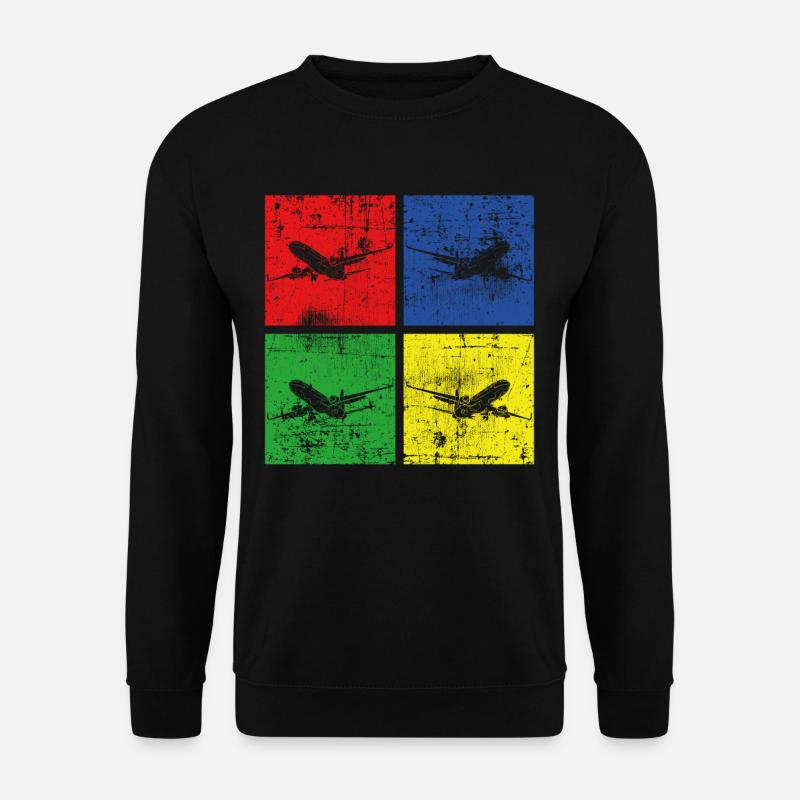 Flugzeug retro - Unisex Pullover - Schwarz