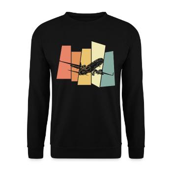 Avion pilote - Sweat-shirt Unisexe - noir - Devant - Alina (178cm) & Michal (187cm)