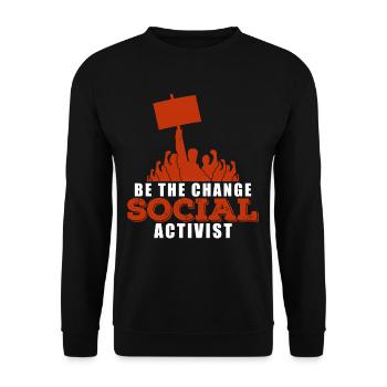 Soziale Gerechtigkeit Protest - Unisex Pullover - Schwarz - Vorne - Alina (178cm) & Michal (187cm)