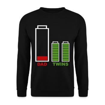 Jumeaux Papa - Sweat-shirt Unisexe - noir - Devant - Alina (178cm) & Michal (187cm)