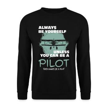 Pilot - Unisex Pullover - Schwarz - Vorne - Alina (178cm) & Michal (187cm)