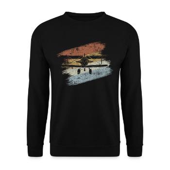 Airplane - Unisex Sweatshirt - black - Front - Alina (178cm) & Michal (187cm)