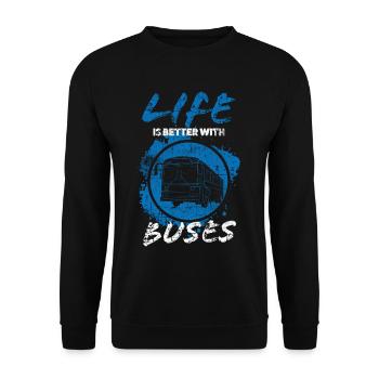 Busfahrer Bus - Sweat-shirt Unisexe - noir - Devant - Alina (178cm) & Michal (187cm)