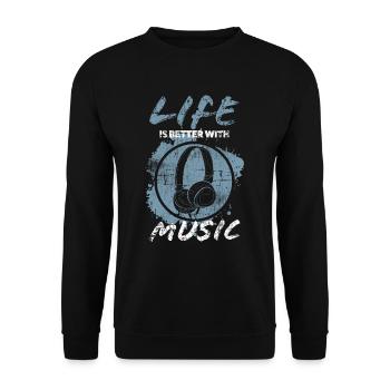 Musik - Unisex Pullover - Schwarz - Vorne - Alina (178cm) & Michal (187cm)