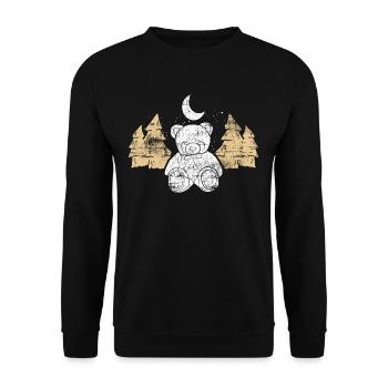 Ours en peluche - Sweat-shirt Unisexe - noir - Devant - Alina (178cm) & Michal (187cm)