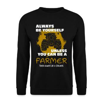Tractor funny - Unisex Sweatshirt - black - Front - Alina (178cm) & Michal (187cm)