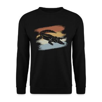 Crocodile - Unisex Sweatshirt - black - Front - Alina (178cm) & Michal (187cm)