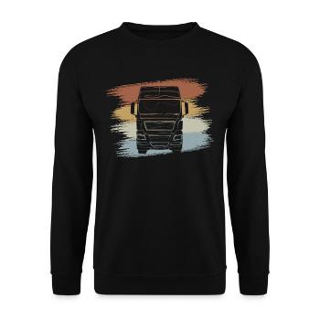 Lastwagen LKW - Unisex Pullover - Schwarz - Vorne - Alina (178cm) & Michal (187cm)
