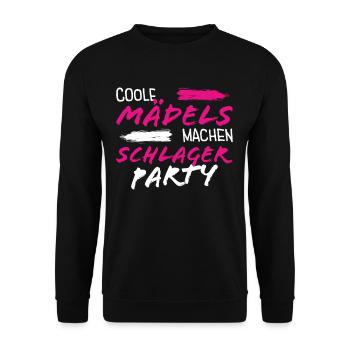Schlager Mädels Schlagerparty - Unisex Pullover - Schwarz - Vorne - Alina (178cm) & Michal (187cm)