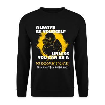 Squeaky Duck Ducks - Unisex Sweatshirt - black - Front - Alina (178cm) & Michal (187cm)
