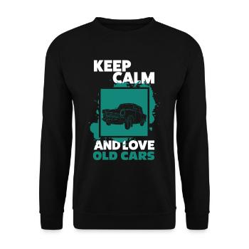 Oldtimer Car - Unisex Sweatshirt - black - Front - Alina (178cm) & Michal (187cm)