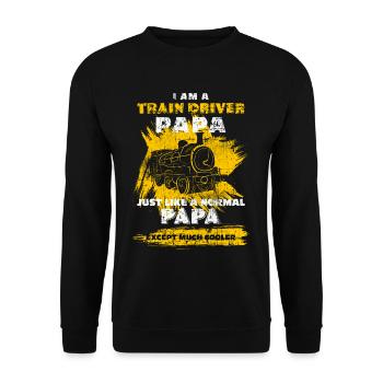 Trains locomotives - Sweat-shirt Unisexe - noir - Devant - Alina (178cm) & Michal (187cm)