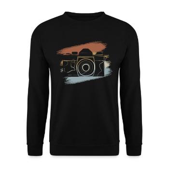 Kamera retro Fotograf - Unisex Pullover - Schwarz - Vorne - Alina (178cm) & Michal (187cm)