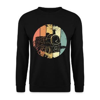 Lokomotive retro - Unisex Pullover - Schwarz - Vorne - Alina (178cm) & Michal (187cm)