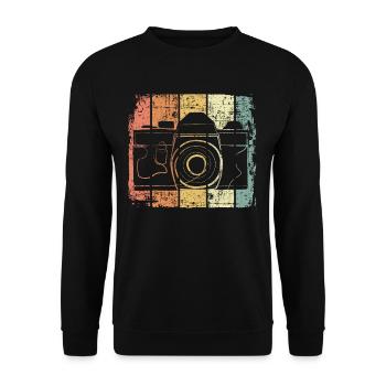Kamera retro - Unisex Pullover - Schwarz - Vorne - Alina (178cm) & Michal (187cm)