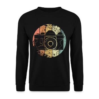 Caméra photographe rétro - Sweat-shirt Unisexe - noir - Devant - Alina (178cm) & Michal (187cm)