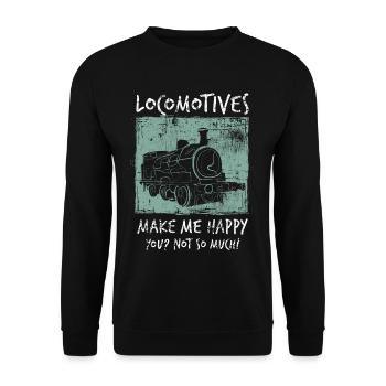 Locomotive - Sweat-shirt Unisexe - noir - Devant - Alina (178cm) & Michal (187cm)
