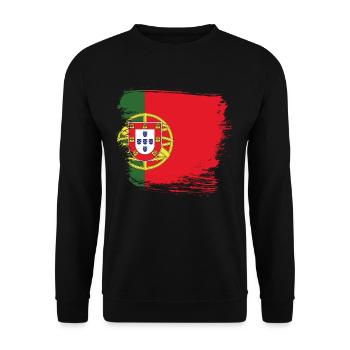 Portugal portugiesische Flagge - Unisex Pullover - Schwarz - Vorne - Alina (178cm) & Michal (187cm)