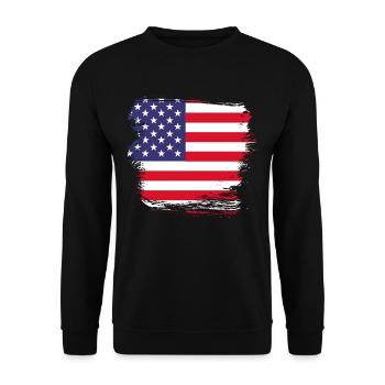 Amerika USA Flagge - Unisex Pullover - Schwarz - Vorne - Alina (178cm) & Michal (187cm)