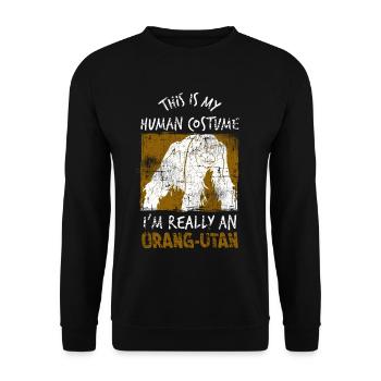 Orang outan singe costume - Sweat-shirt Unisexe - noir - Devant - Alina (178cm) & Michal (187cm)