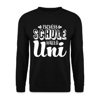 Uni Student Schulabschluss - Unisex Pullover - Schwarz - Vorne - Alina (178cm) & Michal (187cm)