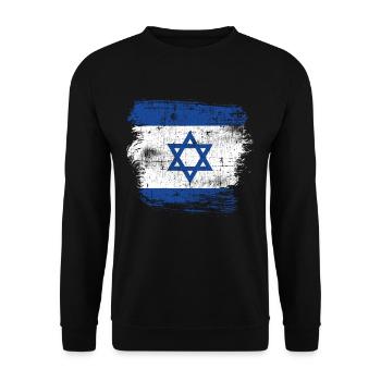 Israel Flag - Unisex Sweatshirt - black - Front - Alina (178cm) & Michal (187cm)