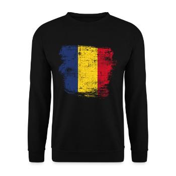 Drapeau de la Roumanie - Sweat-shirt Unisexe - noir - Devant - Alina (178cm) & Michal (187cm)