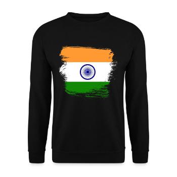 Indische Flagge Indien - Unisex Pullover - Schwarz - Vorne - Alina (178cm) & Michal (187cm)