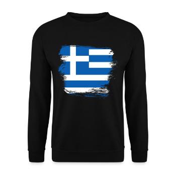 Greece Flag - Unisex Sweatshirt - black - Front - Alina (178cm) & Michal (187cm)