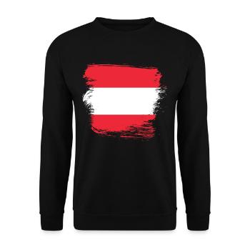 Austria Flag - Unisex Sweatshirt - black - Front - Alina (178cm) & Michal (187cm)