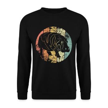 Nilpferd - Unisex Pullover - Schwarz - Vorne - Alina (178cm) & Michal (187cm)