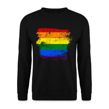 LGBT Rainbow Flag - Unisex Sweatshirt - black - Front - Alina (178cm) & Michal (187cm)