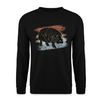 Nilpferd - Unisex Pullover - Schwarz - Vorne - Alina (178cm) & Michal (187cm)
