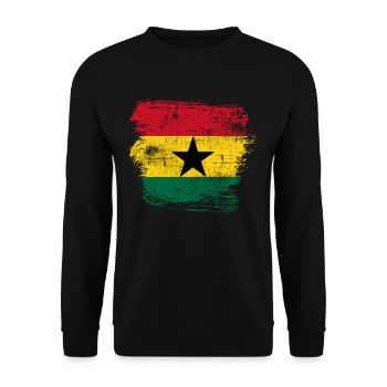 Ghana Flag - Unisex Sweatshirt - black - Front - Alina (178cm) & Michal (187cm)