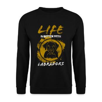 Labrador - Sweat-shirt Unisexe - noir - Devant - Alina (178cm) & Michal (187cm)