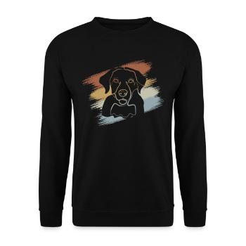 Retro Hund Labrador - Unisex Pullover - Schwarz - Vorne - Alina (178cm) & Michal (187cm)