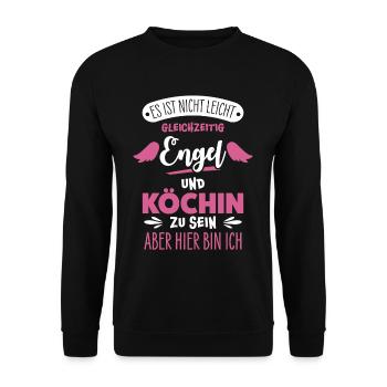 Köchin - Unisex Pullover - Schwarz - Vorne - Alina (178cm) & Michal (187cm)