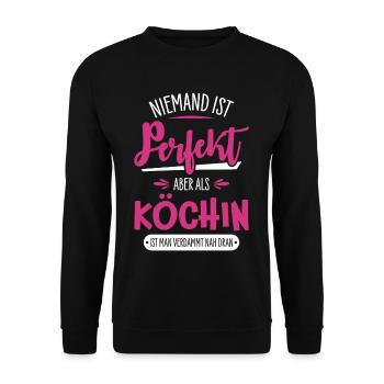 Köchin - Unisex Pullover - Schwarz - Vorne - Alina (178cm) & Michal (187cm)