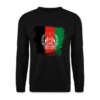 Afghanistan Flagge - Unisex Pullover - Schwarz - Vorne - Alina (178cm) & Michal (187cm)