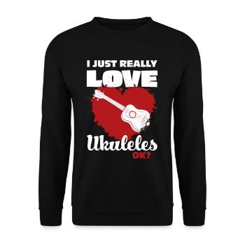Ukulele - Unisex Pullover - Schwarz - Vorne - Alina (178cm) & Michal (187cm)