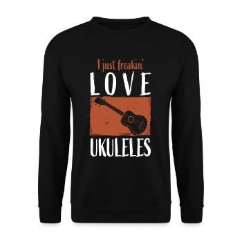Ukulele - Unisex Pullover - Schwarz - Vorne - Alina (178cm) & Michal (187cm)