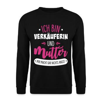 Verkäuferin Mutter - Unisex Pullover - Schwarz - Vorne - Alina (178cm) & Michal (187cm)