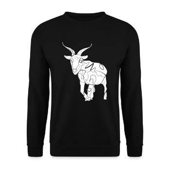Ziege - Unisex Pullover - Schwarz - Vorne - Alina (178cm) & Michal (187cm)