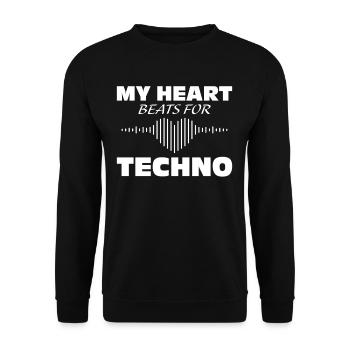 Techno - Sweat-shirt Unisexe - noir - Devant - Alina (178cm) & Michal (187cm)