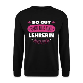 Lehrerin - Unisex Pullover - Schwarz - Vorne - Alina (178cm) & Michal (187cm)