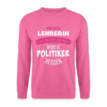 Enseignante - Sweat-shirt Unisexe - rose - Devant