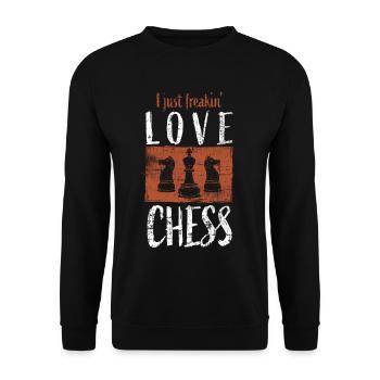 Schach - Unisex Pullover - Schwarz - Vorne - Alina (178cm) & Michal (187cm)