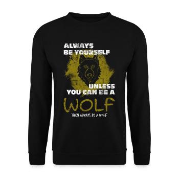 Wolf - Sweat-shirt Unisexe - noir - Devant - Alina (178cm) & Michal (187cm)
