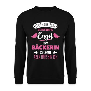 Pâtissière Boulanger - Sweat-shirt Unisexe - noir - Devant - Alina (178cm) & Michal (187cm)
